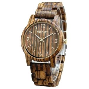 MIEASVE Casual Men’s Wooden Watch with Brown Dial