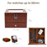 Espresso Wooden Watch Box with Glass Top