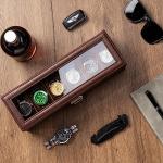Espresso 6-Slot Wooden Watch Display Case