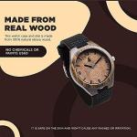 Treehut Men's Bamboo Wood Watch with Leather Strap