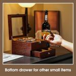 Espresso Wooden Watch Box with Glass Top