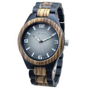Men's Natural Wood Watch with Gray Dial