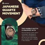 Treehut Men's Bamboo Wood Watch with Leather Strap