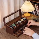 Espresso 6-Slot Wooden Watch Display Case