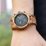 Men's Zebrawood Chronograph Wood Watch