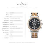 Men's Wooden Watch with Stainless Steel Strap