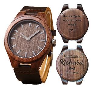 Personalized Walnut Wood Watch for Groomsmen