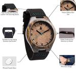 Treehut Men's Bamboo Wood Watch with Leather Strap