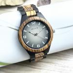 Men's Natural Wood Watch with Gray Dial