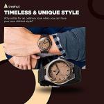 Treehut Men's Bamboo Wood Watch with Leather Strap