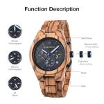 Men's Zebrawood Chronograph Wood Watch