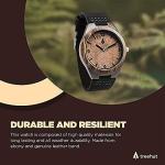 Treehut Men's Bamboo Wood Watch with Leather Strap