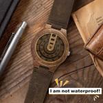 Timever Men's Wooden Watch with Leather Strap