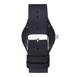 Treehut Men's Ebony Wood Watch with Leather Straps