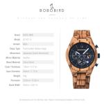 Men's Zebrawood Chronograph Wood Watch