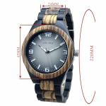 Men's Natural Wood Watch with Gray Dial