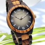 Men's Natural Wood Watch with Gray Dial