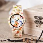 BOBO BIRD Women's Bamboo Butterfly Engraved Watch