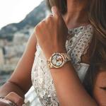 BOBO BIRD Women's Bamboo Butterfly Engraved Watch