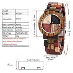 Tiong Women’s Plaid Wood Watch with Adjustable Strap