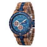 Men's Blue Sandalwood Quartz Wristwatch with Chronograph