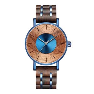 Stylish Blue Wooden Chronograph Watch for All
