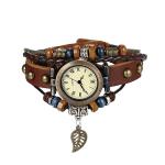 Avaner Vintage Leather Wrap Quartz Wood Watch