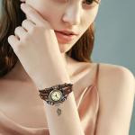 Avaner Vintage Leather Wrap Quartz Wood Watch