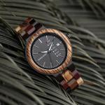 Colorful Handmade Women’s Wood Watch with Date Display