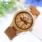 Flamingo Pattern Wood-Like Quartz Watch for Women