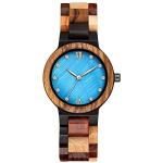 RORIOS Women's Blue Wooden Quartz Watch