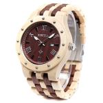 BEWELL Men's Maple and Red Sandalwood Wood Watch