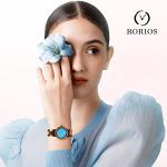 RORIOS Women's Blue Wooden Quartz Watch