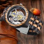 Men's Retro Gear Wooden Watch with Transparent Dial
