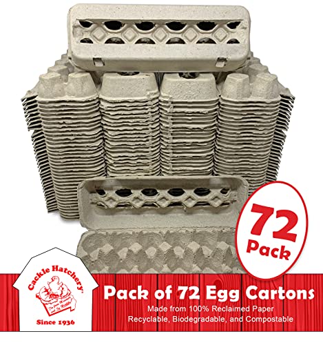 72 Pack of Vented Egg Cartons in Paper Pulp