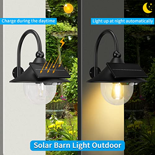 Solar Outdoor Barn Light with Motion Sensor - Vintage Design