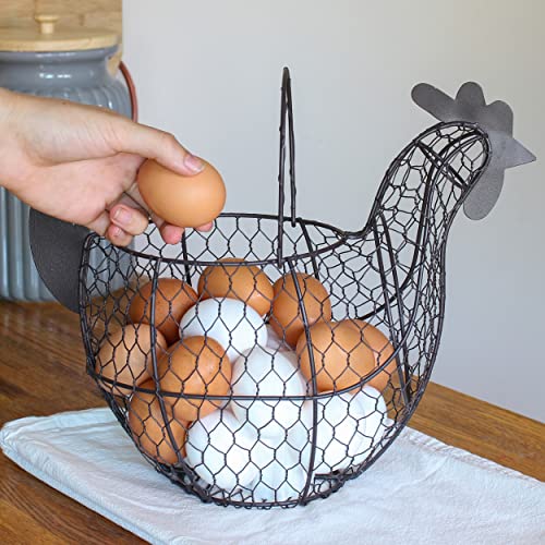 Brown Wire Chicken Egg Holder Basket