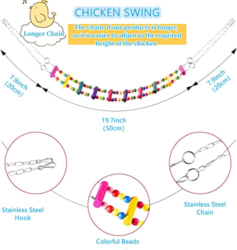7PCS Chicken Coop Accessories Set: Toys, Swing, Perch, Xylophone, Mirror, Feeder
