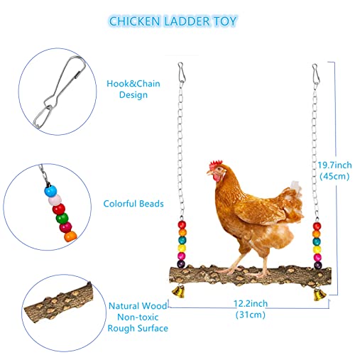 7PCS Chicken Coop Accessories Set: Toys, Swing, Perch, Xylophone, Mirror, Feeder