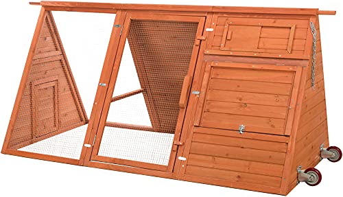 TRIXIE Mobile Chicken Coop with Run, 2 Boxes