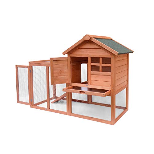 Spacious Wooden Chicken Coop with Ventilation & Nesting Box