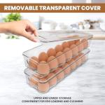 Egg Storage Tray with Lid and Handle - Pack of 2