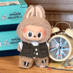 Mini Doll Clothes for Labubu V1 V2 - Striped Overalls