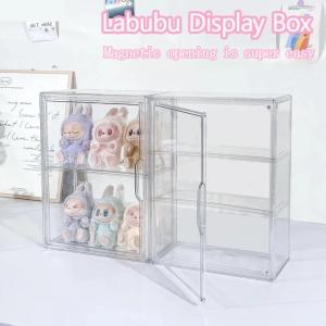 Labubu acrylic storage box, transparent display case for dolls and blind boxes, dustproof organizer cabinet display stand