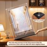 Eary Transparent Display Case for Zimomo with Background Board Acrylic Display Box For Labubu Dolls Dustproof Storage Stable