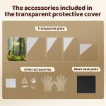 Eary Transparent Display Case for Zimomo with Background Board Acrylic Display Box For Labubu Dolls Dustproof Storage Stable