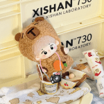 Doll Clothes For 17CM Labubu Capibara Set Jumpsuit Kawaii Headwear Camera 3PCS/Pack Plush Cotton Doll Dress Up Game Decoration