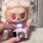 17cm Labubu Flash Camera Cotton Doll Decorative Camera Bag Doll Accessories
