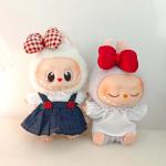 Kpop Exo Labubu Doll Jeans & Bowknot Dress