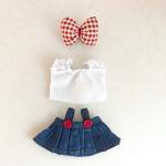 Kpop Exo Labubu Doll Jeans & Bowknot Dress